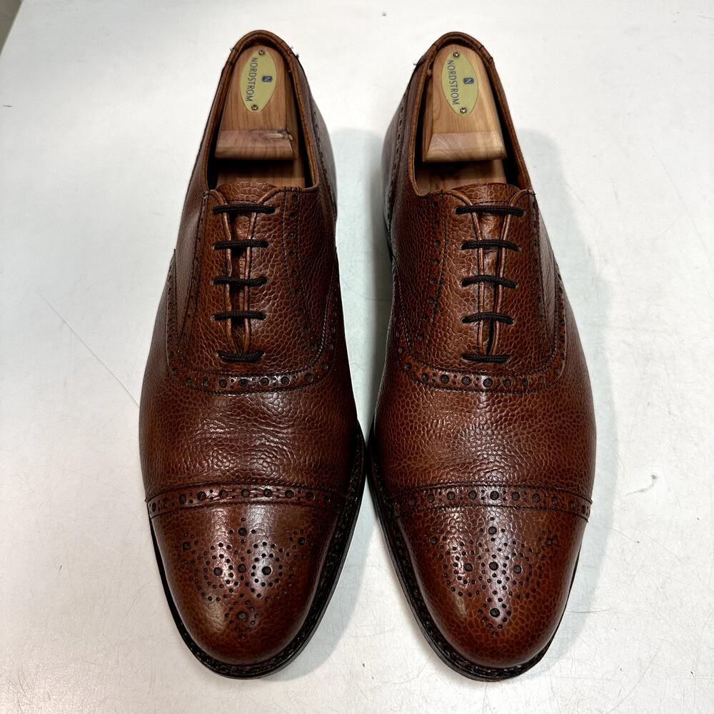 NEW HEELS Tricker's Brown Scotch Grain Oxford Bal Bench Made in England US 10 D - Picture 3 of 12